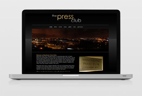 Wolf Studios Web Design project. The Manchester Press Club
